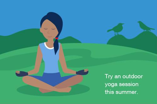 Try an outdoor yoga session this summer.